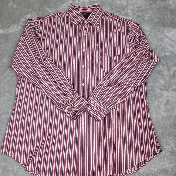 Polo Ralph Lauren Other - Polo Ralph Lauren Button Up Mens Red Blue White Curham Long Sleeve Sz 16.5 32/33